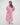 Model wears Riviera Robe in PALE LILAC/SALSA RED. On body front view