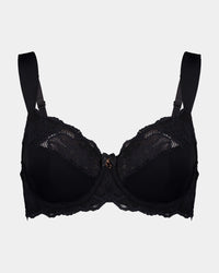 Twilight Express Underwire Bra in BLACK. Flat lay front view