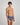 Rugby Stripe Mens Trunk in BLACK/SURF/OAK BUFF. Flat lay back view