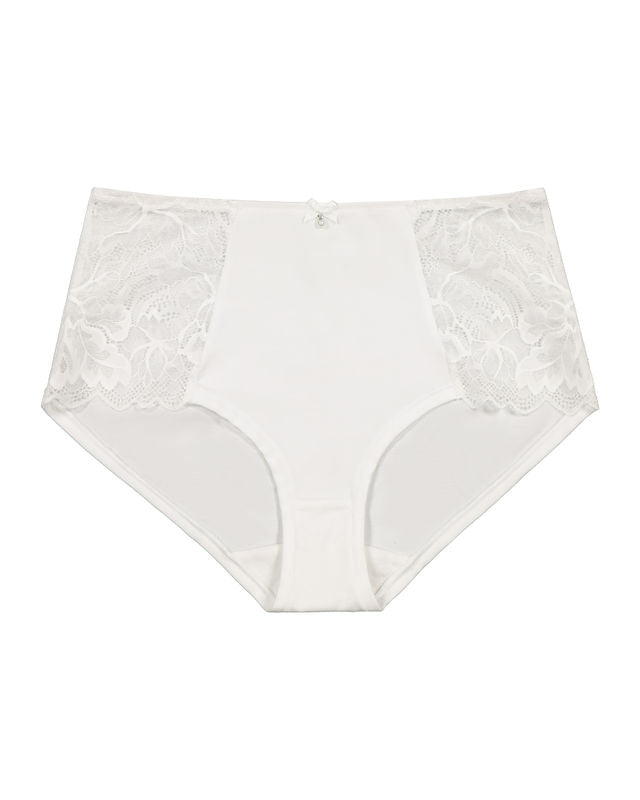 Embrace Full Brief in WHITE. Flat lay front view