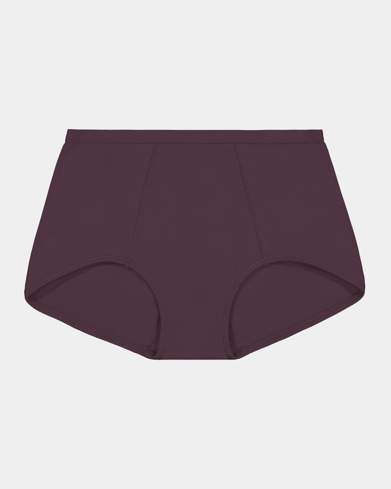 Body Cotton Full Brief in PLUM PERFECT. Flat lay front view
