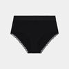 Cotton Logo Full Brief in BLACK. Flat lay front view