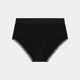 Cotton Logo Full Brief in BLACK. Flat lay front view