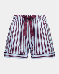 Cabana Stripe Short Pj in COOL BLUE. Flat lay front view