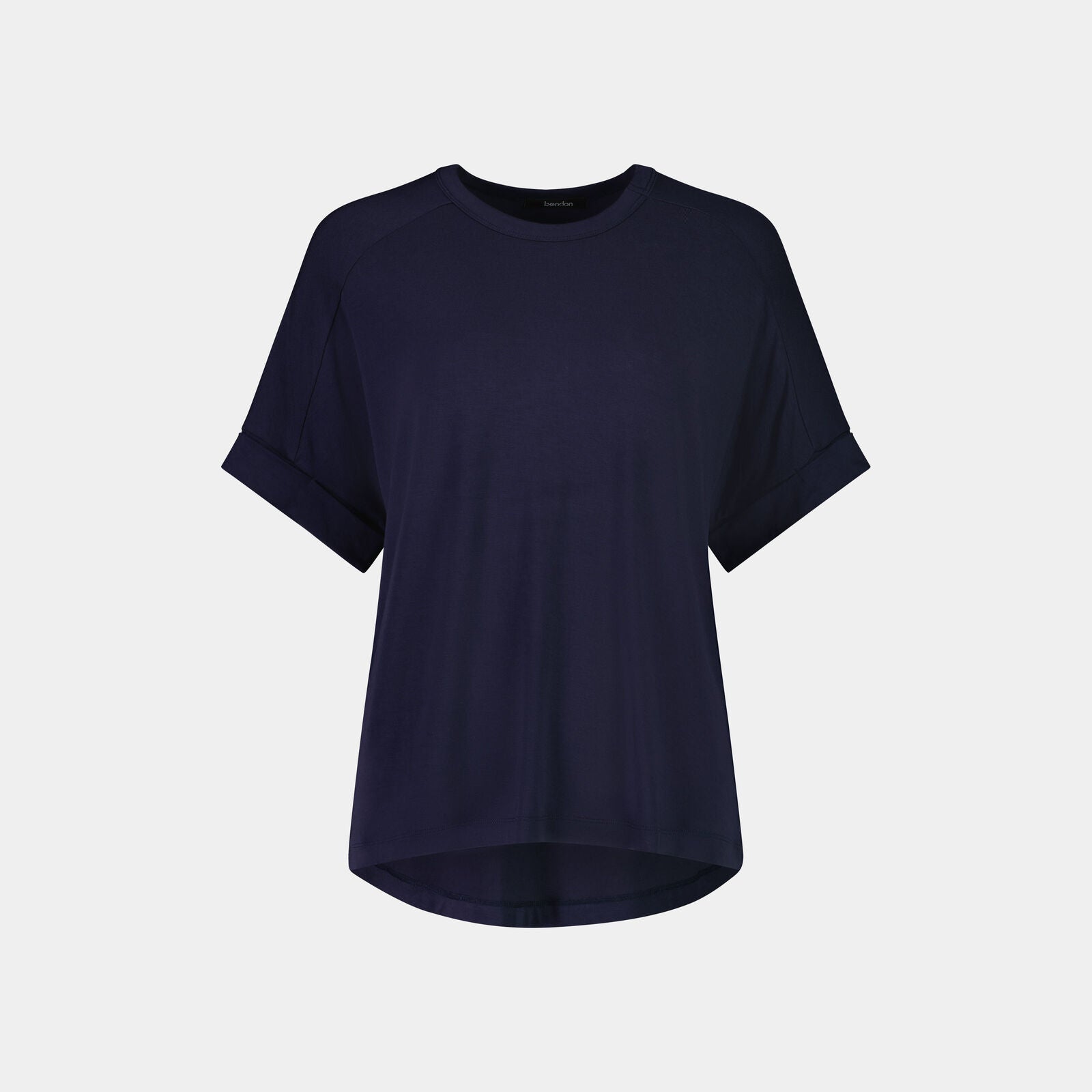 Sleep-Talk Short Sleeve Top in NIGHT SKY. Flat lay front view