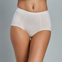 Body Cotton Full Brief Twin Pack in RHUBARB/LINEN. Flat lay back view