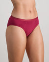 Model wears Body Cotton Bikini in BEAUJOLAIS. On body side view