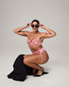 Josephine Underwire Bra in SACHET PINK. Flat lay back view