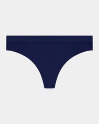 Seamless Soft Thong in Medieval Blue. Flat lay front view