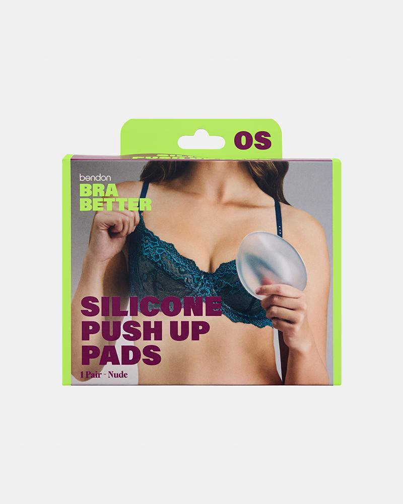Model wears Push Up Pads Enhancement Products in CLEAR. On body front view