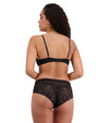 Model wears Tara Contour Bra in BLACK. On body back view