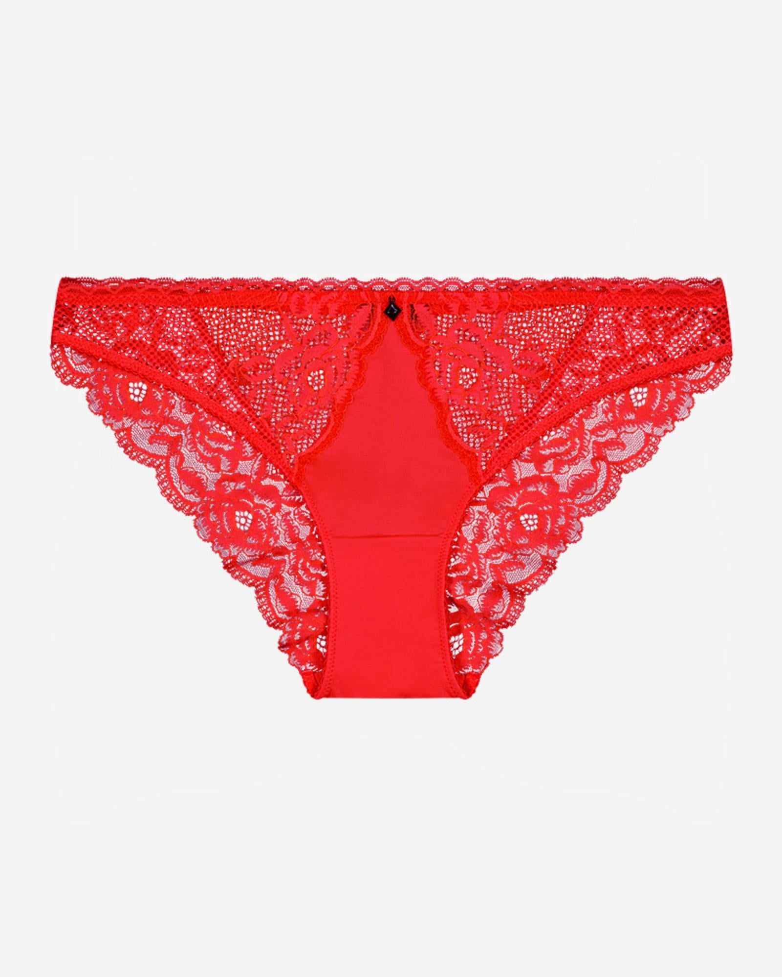 Delightfully So Bikini in SALSA. Flat lay front view