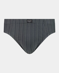 Cotton Stretch Mens Brief in CHAR BLACK. Flat lay front view