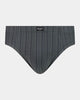 Cotton Stretch Mens Brief in CHAR BLACK. Flat lay front view