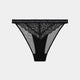 Sundown High Cut Brief in BLACK. Flat lay front view