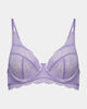 Shelly Underwire Bra in LAVENDER. Flat lay front view