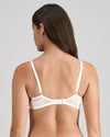 Model wears Renee Contour Bra in WHITE. On body back view