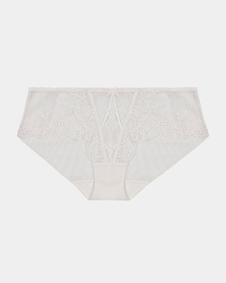Sofia Midi in BRIGHT WHITE. Flat lay front view