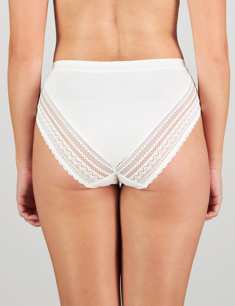 Model wears Angelica Midi in WHITE. On body back view