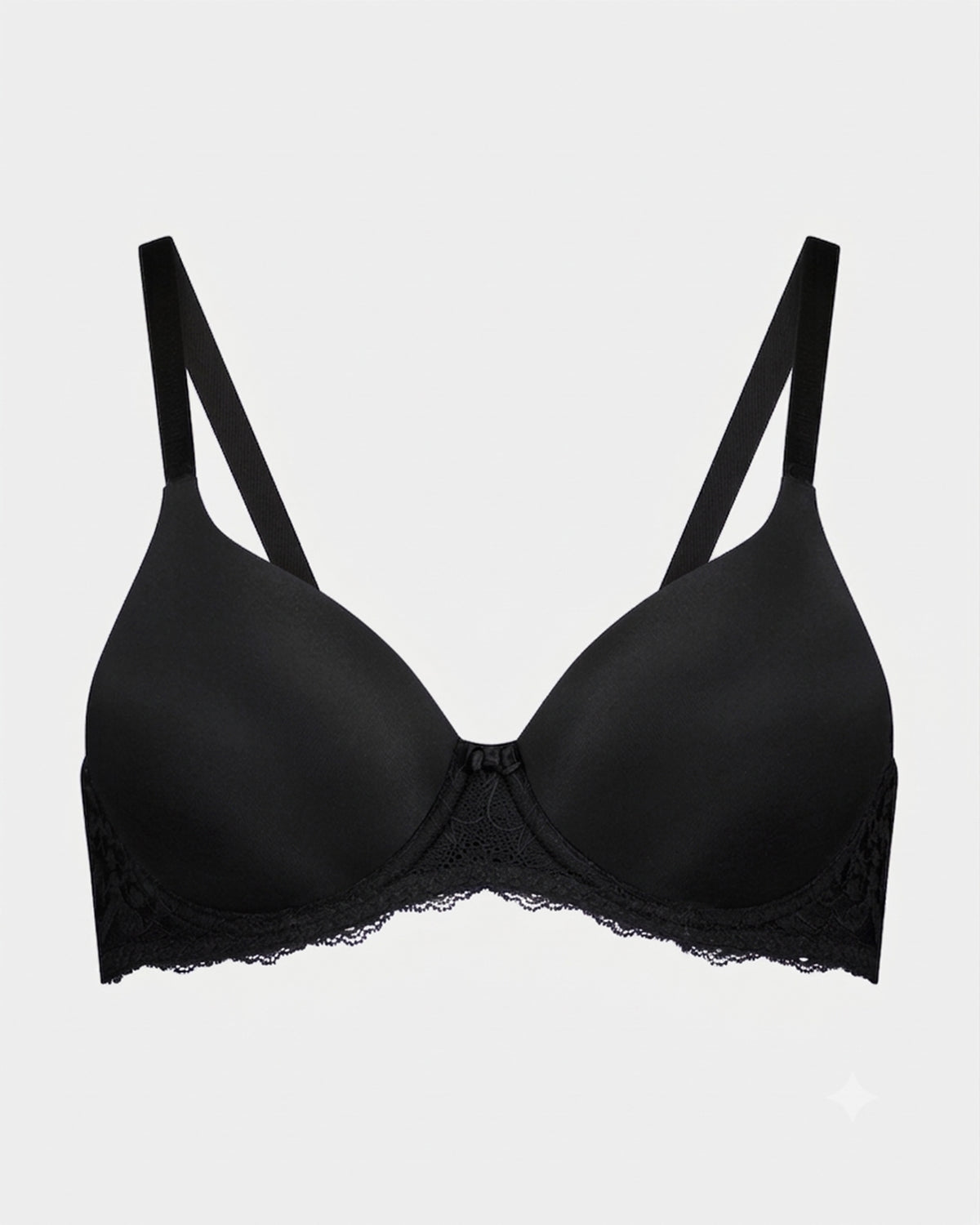 Want To Wear Lace Contour Bra in BLACK. Flat lay front view