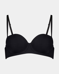 Bendon Essentials Strapless Bra in BLACK. Flat lay front view