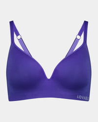 Simply Seamless Contour Bra in NAVY BLUE. Flat lay front view