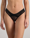Model wears Ava Rose Brazilian in BLACK. On body front view