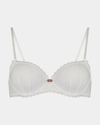 Body Cocoon Contour Bra in WHITE. Flat lay front view
