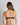 Model wears Sofia Underwire Bra in PEACOAT/BELLINI. On body back view