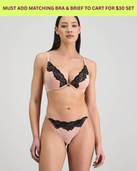Aziza Contour Bra in SILVER PINK/BLACK. Feature shot