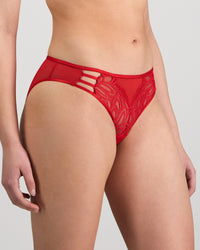 Model wears Laura Bikini in SALSA. On body side view