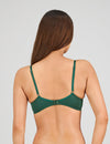 Model wears Embrace Contour Bra in RAIN FOREST. On body back view