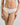 Model wears Body Cocoon Bikini in WHITE. On body front view