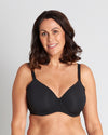 Model wears Comfit Collection Contour Bra in BLACK. On body front view