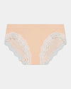 Nikki Bikini in SPANISH VILLA/WHITE. Flat lay front view