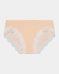 Nikki Bikini in SPANISH VILLA/WHITE. Flat lay front view