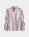 Cosy Flannel Long Sleeve Pj Top in PINK-A-BOO. Flat lay front view