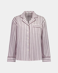 Cosy Flannel Long Sleeve Pj Top in PINK-A-BOO. Flat lay front view