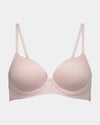 Delightfully Smooth Contour Bra in ICY PINK. Flat lay front view