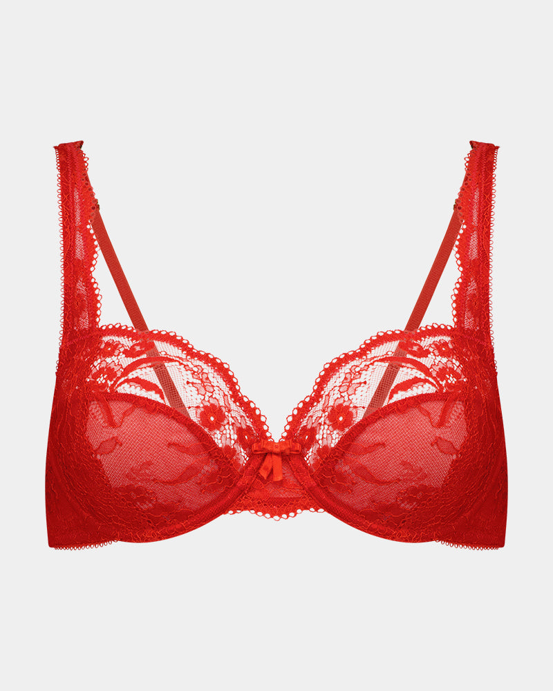 Giuliana Underwire Bra in SALSA. Flat lay front view