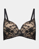 Lace Sculpt Contour Bra in BLACK. Flat lay front view