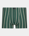 Cotton Stretch Mens Trunk in RAIN FOREST STRIPE. Flat lay front view