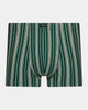 Cotton Stretch Mens Trunk in RAIN FOREST STRIPE. Flat lay front view
