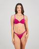 Stripe Elastic & Papertouch Push Up Bra in FANTASY FUCHSIA. Flat lay front view