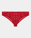 Morning Lola Thong in JESTER RED. Flat lay front view