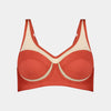 Bendon Sport Underwire Bra in BAKED APPLE/NOVELLE PEACH. Flat lay front view