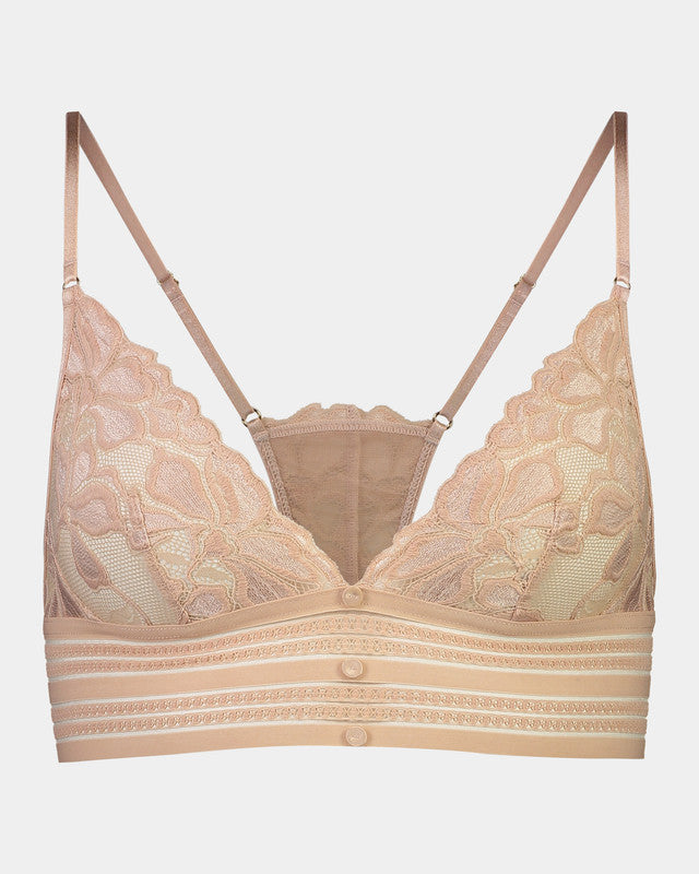 Captivate Me Bralette in NUDE INTIME. Flat lay front view