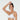 Model wears Body Lace Contour Bra in WHITE. On body side view