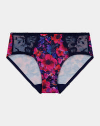 Wild Violet Full Brief in JAZZY FLORAL PRINT. Flat lay front view