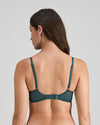 Model wears Margot Estelle Contour Long Line Bra in MEDITERRANEA. On body back view